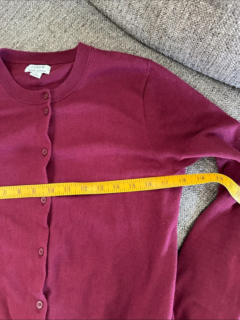 J. Crew Women's Maroon Button-Up Crewneck Cardigan small
